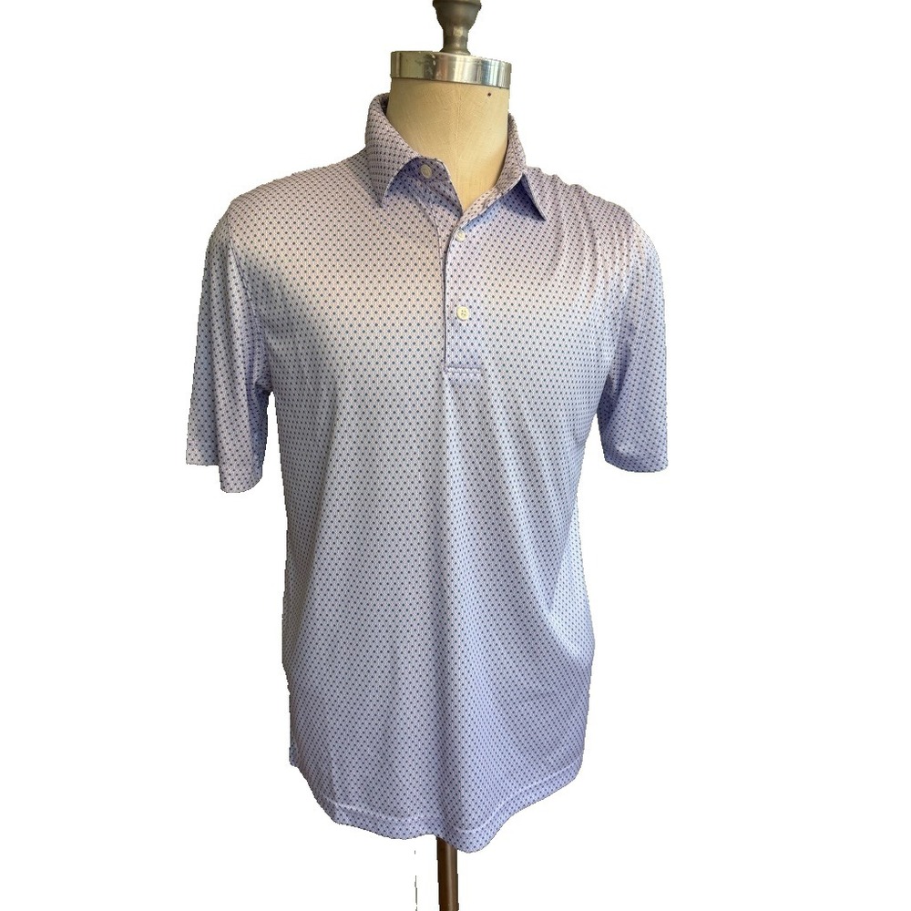 Greg Norman Play Dry Shirt Mens Small Purple Shark Logo Button Up Golf